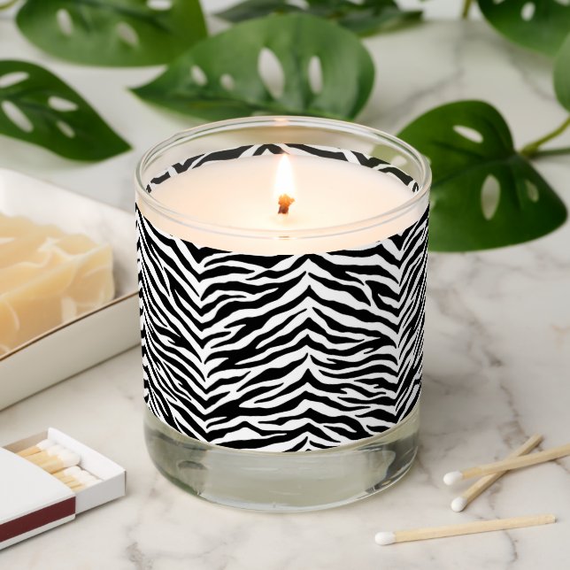 Zebra Print Scented Jar Candle (Lit)