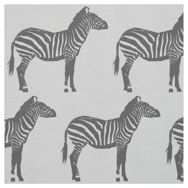 Gray Zebra Print Large Scale Fabric