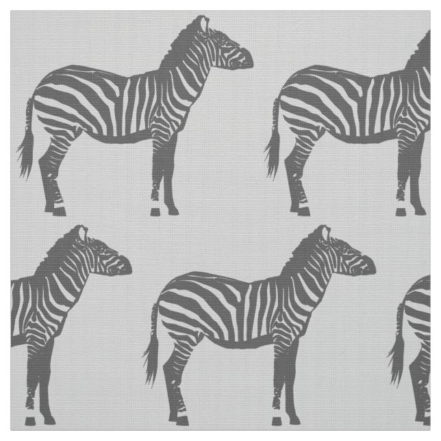 Zebra Print - Shades of Grey / Gray Fabric (Swatch)
