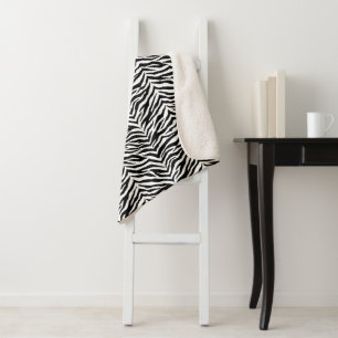 Zebra Print Sherpa Blanket