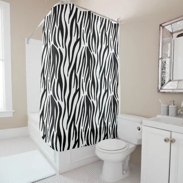 zebra print shower curtain Zazzle