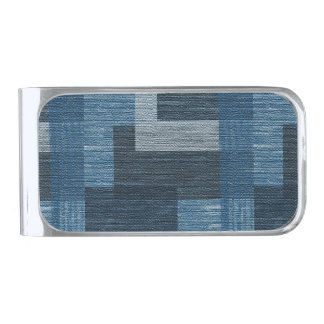 Zebra Print Silver Strip Design Silver Finish Money Clip
