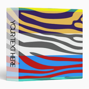 Zebra Print Skin Retro Stripe Pattern 12 3 Ring Binder