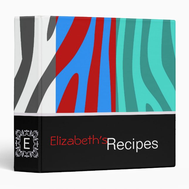 Zebra Print Skin Stripe Pattern 12 Binder (Front/Spine)