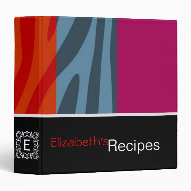 Zebra Print Skin Stripe Pattern 4 Binder (Front/Spine)