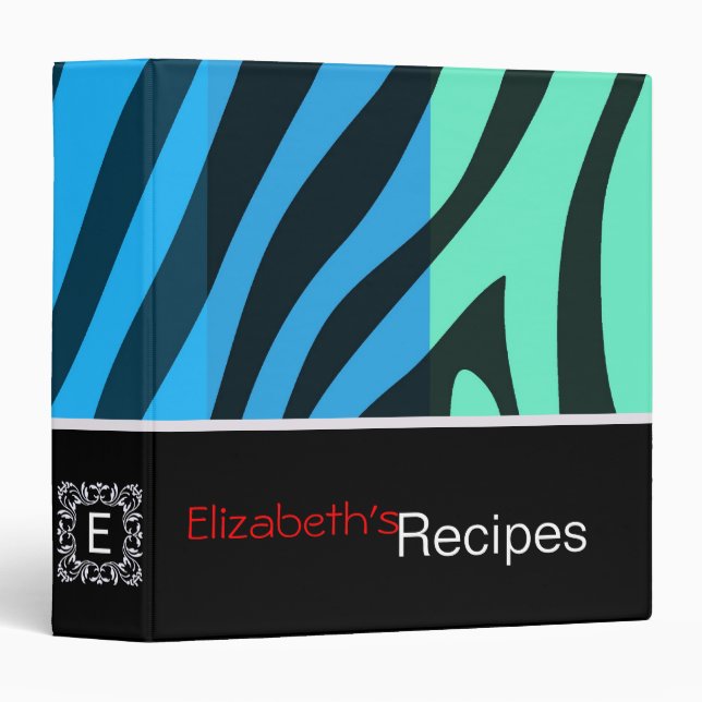Zebra Print Skin Stripe Pattern 9 3 Ring Binder (Front/Spine)