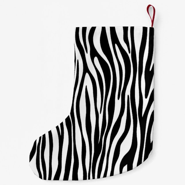Zebra Print Small Christmas Stocking (Back)