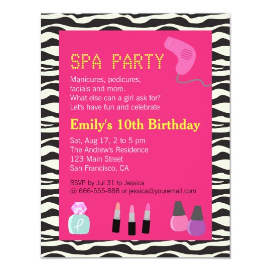 Zebra Birthday Invitations For Girls 5