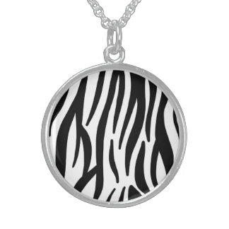 zebra print sterling silver necklace