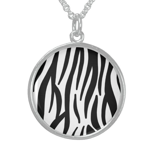 zebra print sterling silver necklace (Front)