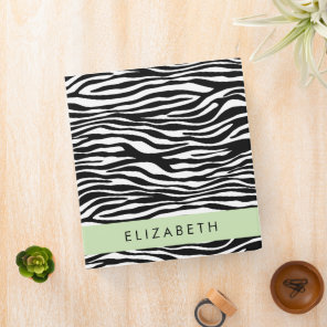 Zebra Print, Stripes, Black And White, Your Name 3 Ring Binder