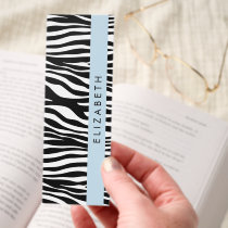 Zebra Print, Stripes, Black And White, Your Name Bookmarks