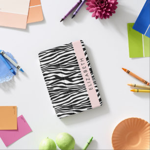 Zebra Print, Stripes, Black And White, Your Name iPad Mini Cover