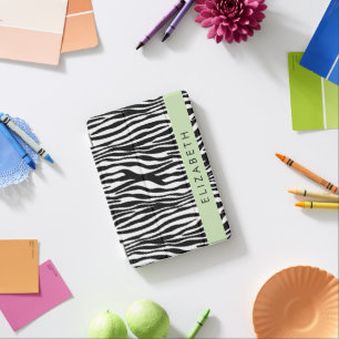 Zebra Print, Stripes, Black And White, Your Name iPad Mini Cover