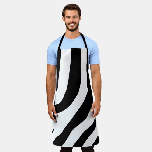 Zebra Print Stripes Pattern Apron