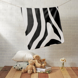 Zebra Print Stripes Pattern Baby Blanket