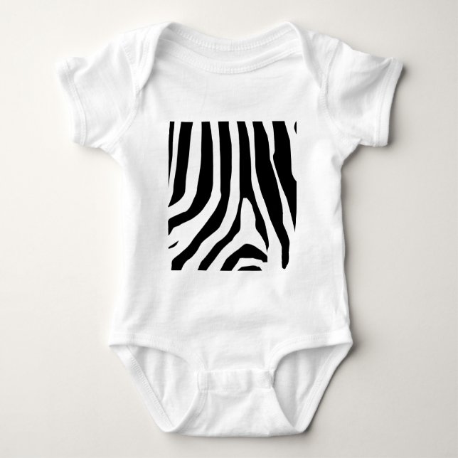Zebra Print Stripes Pattern Baby Bodysuit (Front)