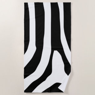 Zebra Print Stripes Pattern Beach Towel