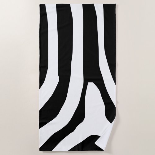 Zebra Print Stripes Pattern Beach Towel