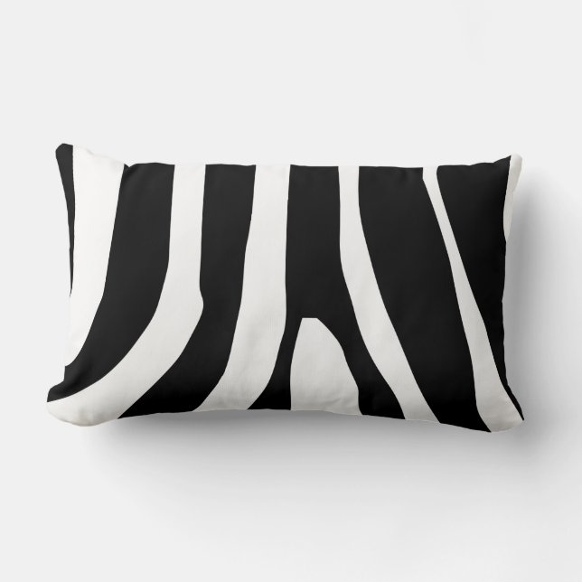Zebra Print Stripes Pattern Lumbar Pillow (Front)