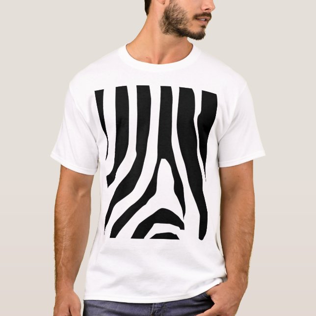 Zebra Print Stripes Pattern T-Shirt (Front)