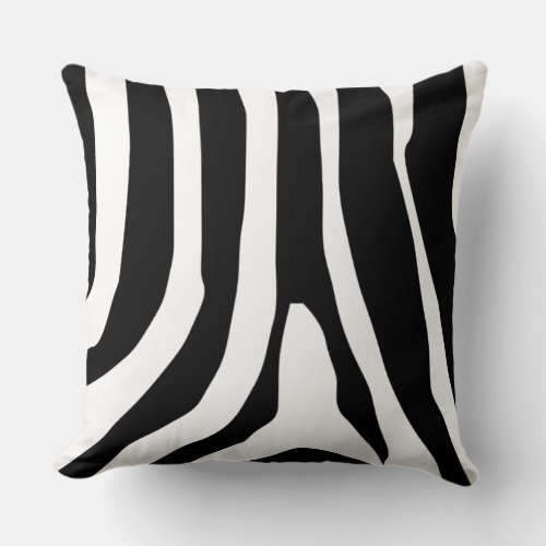 Zebra Print Stripes Pattern Throw Pillow