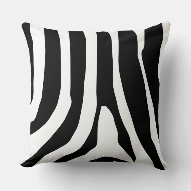 Zebra Print Stripes Pattern Throw Pillow (Front)