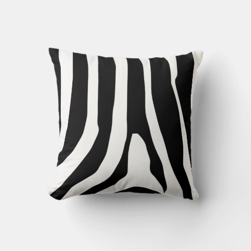 Zebra Print Stripes Pattern Throw Pillow