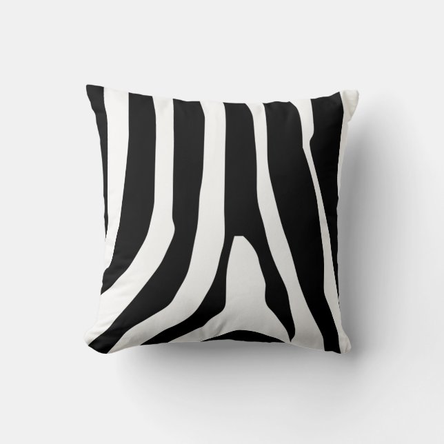 Zebra Print Stripes Pattern Throw Pillow (Front)