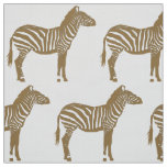 Zebra Print - Taupe Tan and White Fabric