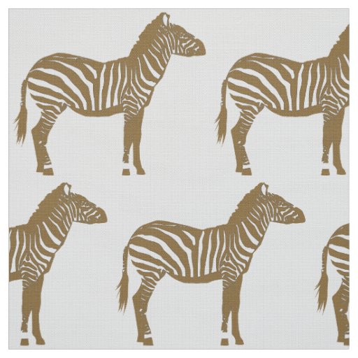 Zebra Print - Taupe Tan and White Fabric