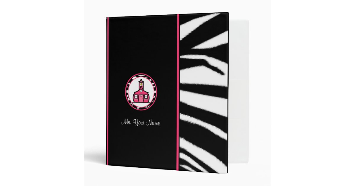 Zebra Print Teacher Binder Zazzle