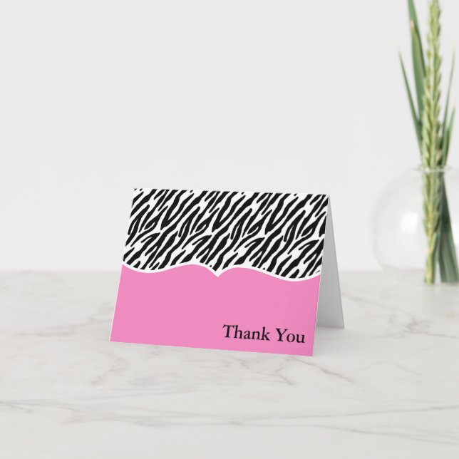 Zebra Print Thank You Cards (Front)