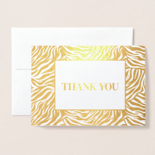 Zebra Print Thank You Foil Card
