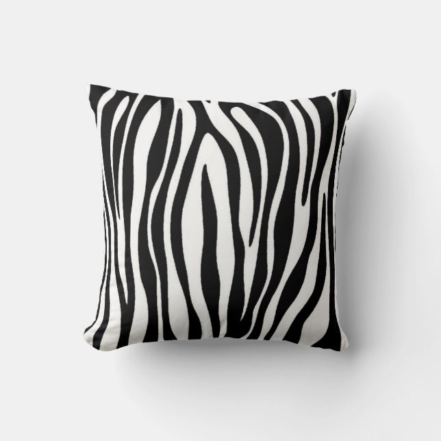 Zebra Print Throw Pillow (Front)