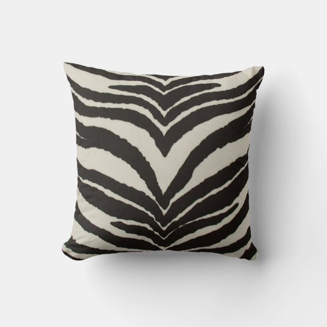 Zebra Print Throw Pillow (Front)