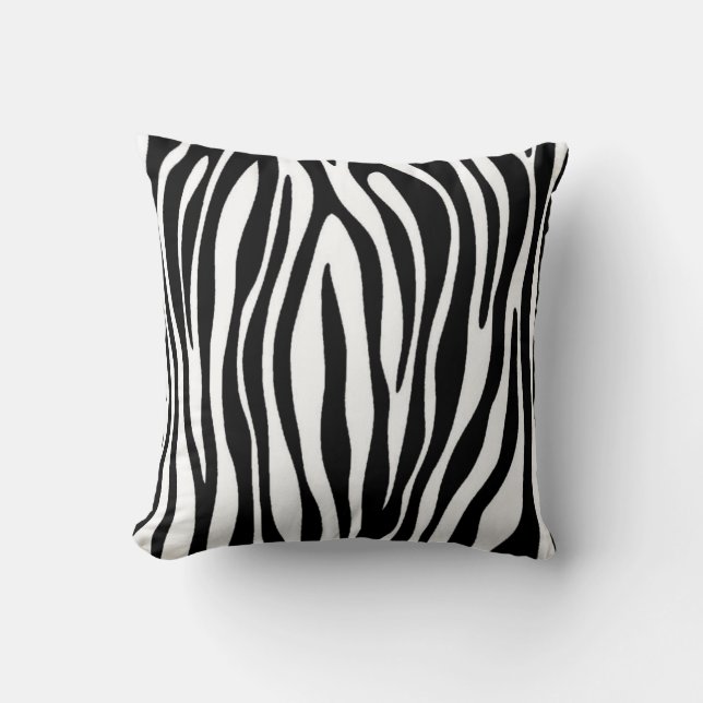 Zebra Print Throw Pillow (Front)