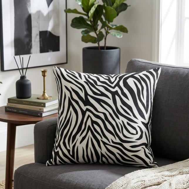 Zebra Print Throw Pillow (Creator Uploaded)