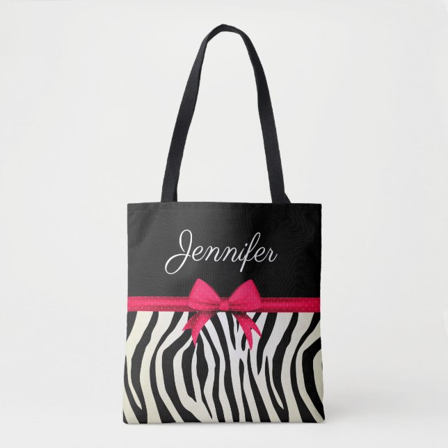 Zebra Print Tote Bag (Front)