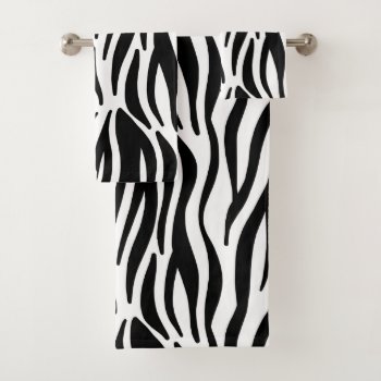 Zebra Print Towel Set by OneStopGiftShop at Zazzle