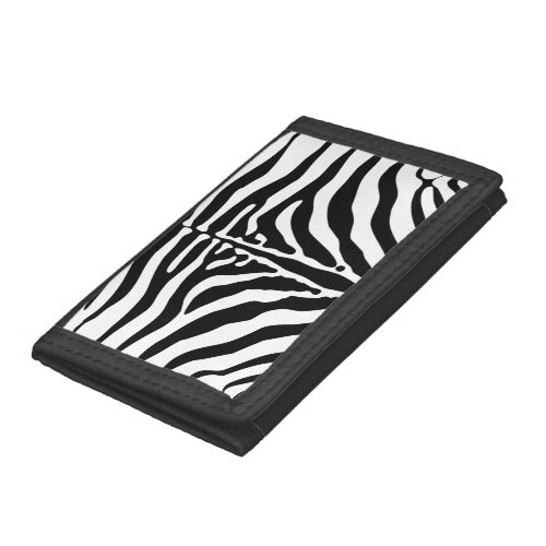 Zebra print trifold wallet