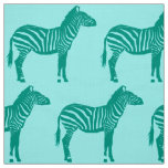 Zebra Print - Turquoise and Aqua Fabric