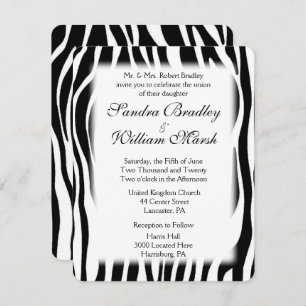 Zebra Print Wedding Invitation