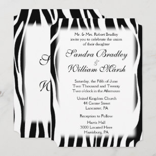 Zebra Print Wedding Invitation