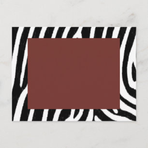 zebra print with red center postcard