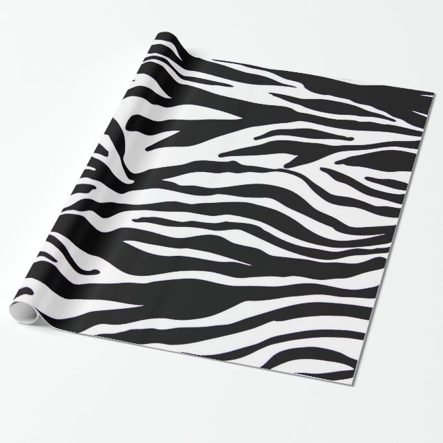 Zebra Print Wrapping Paper (Unrolled)