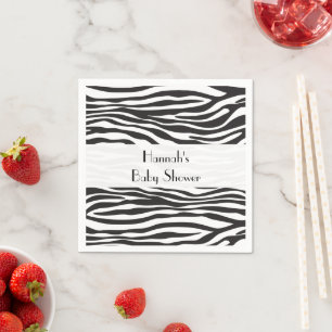 Zebra Print, Zebra Stripes, Baby Shower Paper Napkins