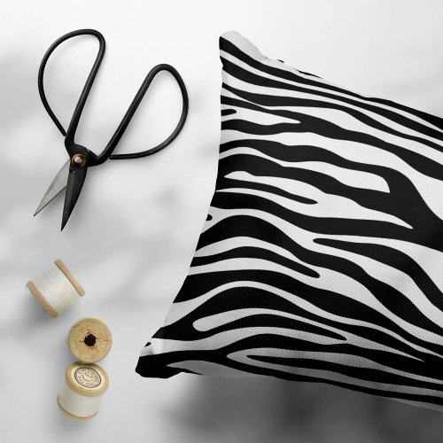 Zebra Print Zebra Stripes Black And White Accent Pillow