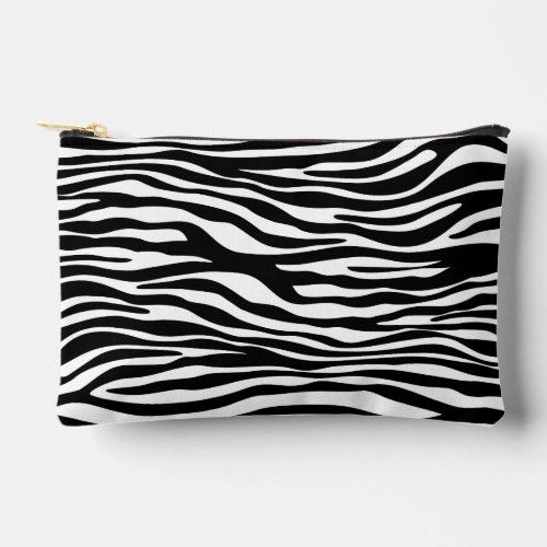 Zebra Print Zebra Stripes Black And White Accessory Pouch