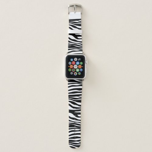 Zebra Print Zebra Stripes Black And White Apple Watch Band